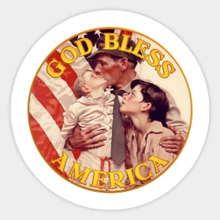 God Bless America with Family Sticker